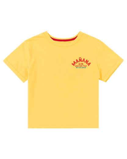 Cropped Shop Tee - Washed Yellow