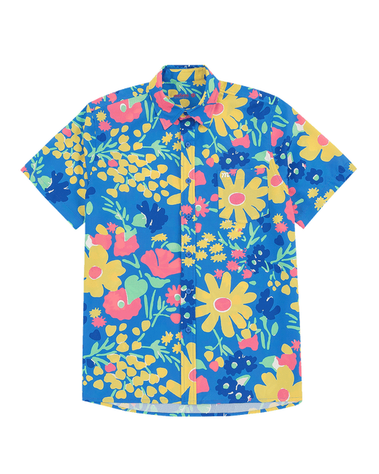 Breeze Button Up - Blue Floral