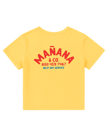 Cropped Shop Tee - Washed Yellow