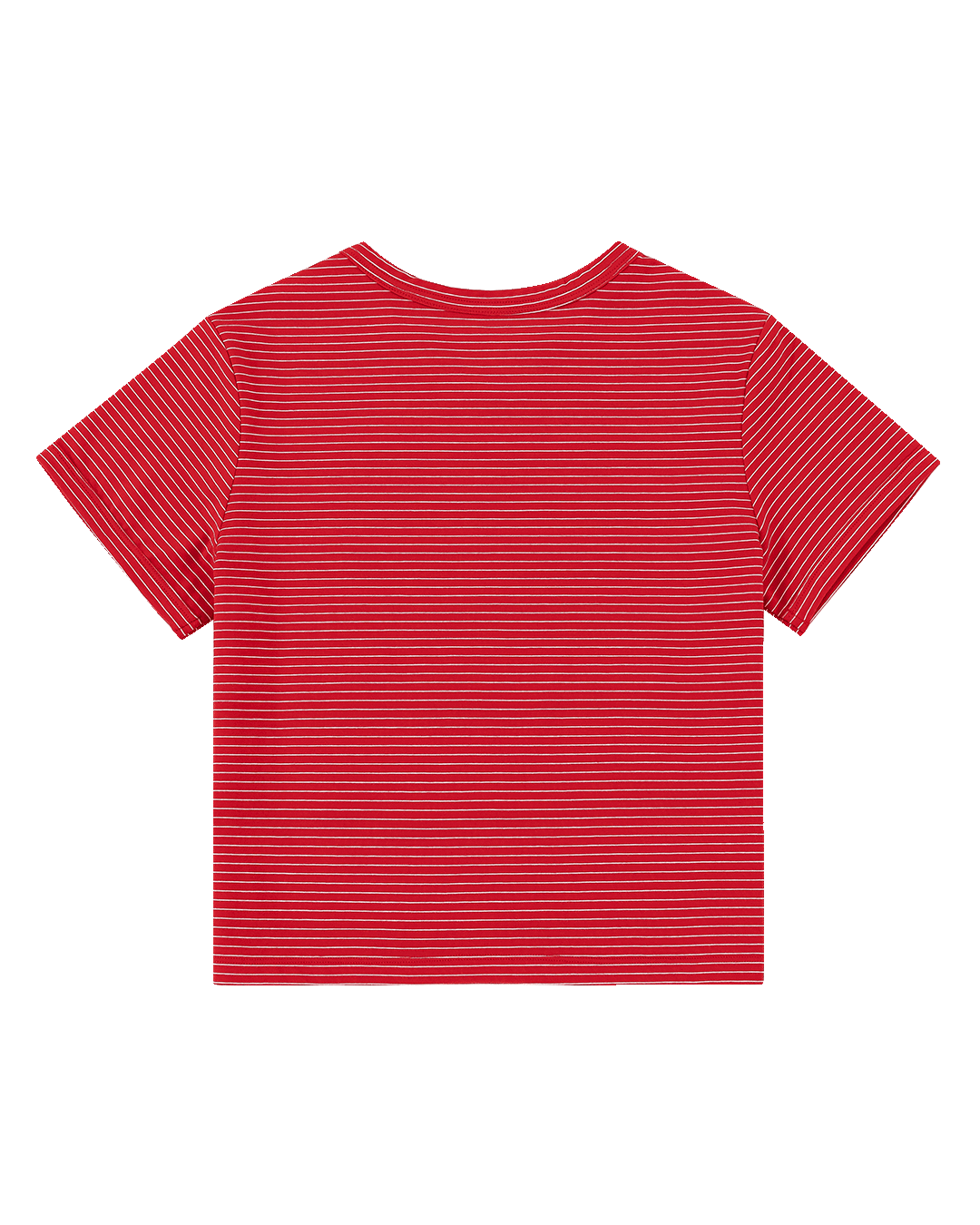 Cropped Striped Tee - Red/White