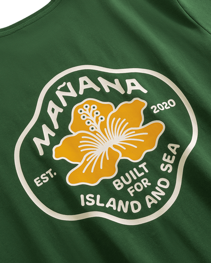 Hibiscus Badge Tee - Green