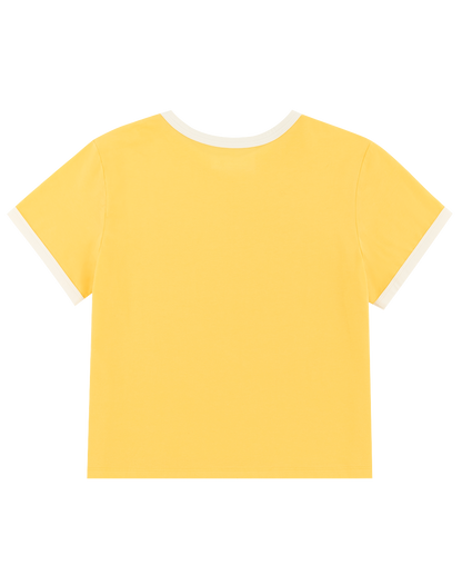 Cropped Logo Ringer - Yellow