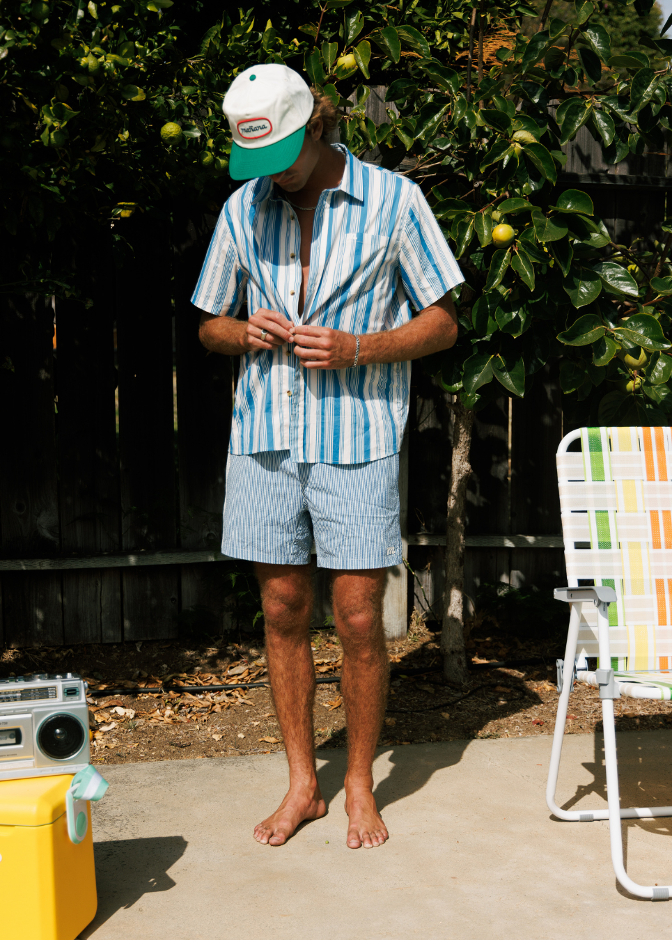 Breeze Button Up - Blue Stripe