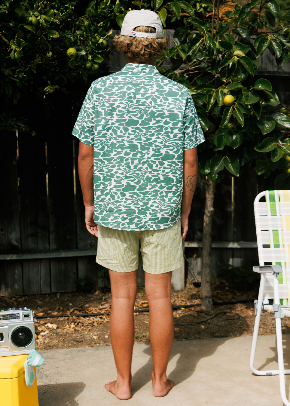 Breeze Button Up - Green Floral