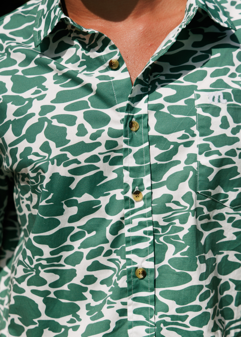 Breeze Button Up - Green Floral