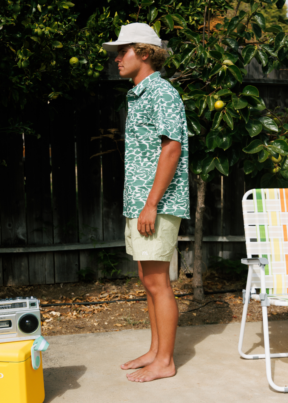 Breeze Button Up - Green Floral