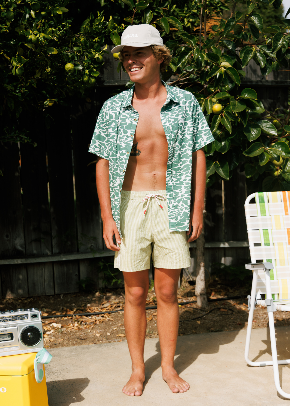 Breeze Button Up - Green Floral