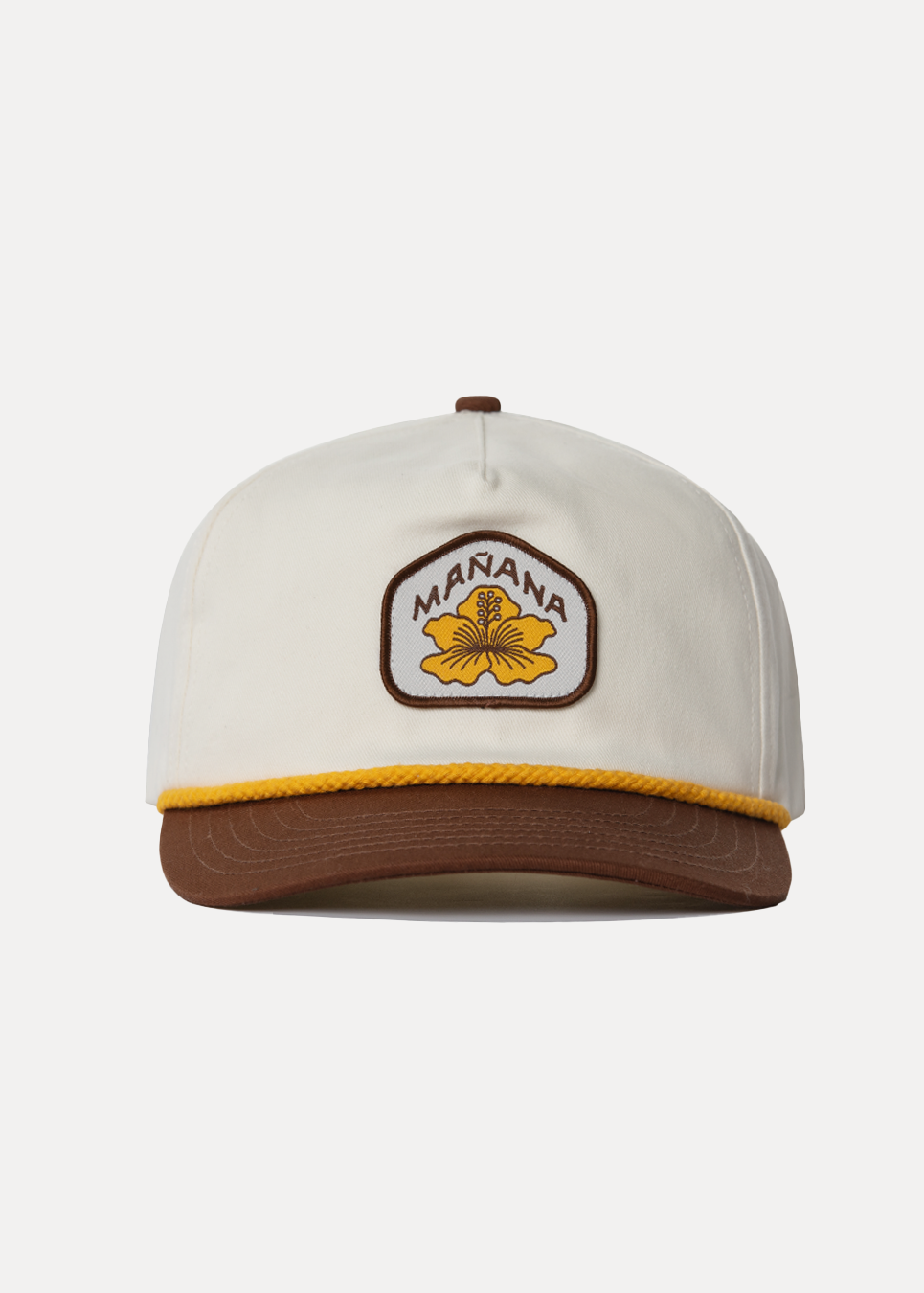Hibiscus Twill Hat - Off White / Brown