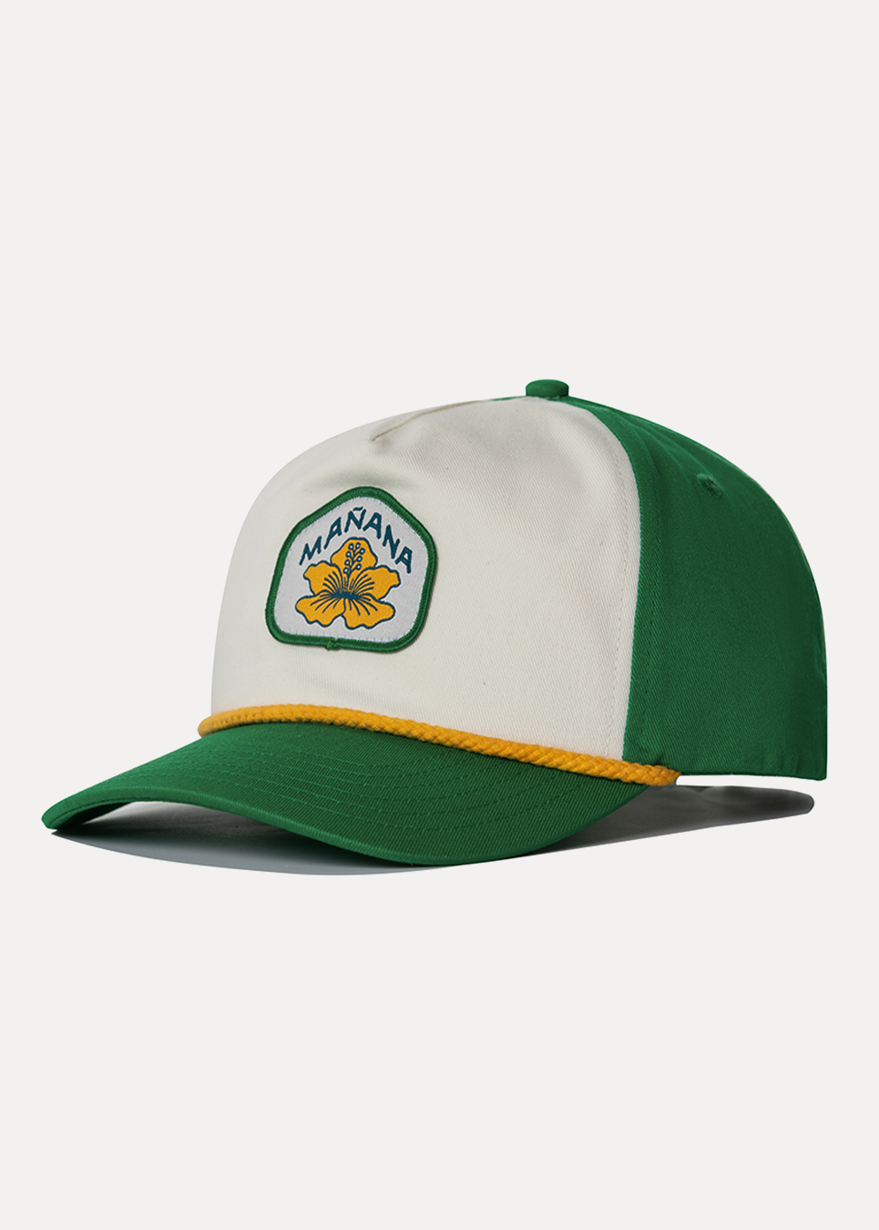 Hibiscus Twill Hat - Off White / Green