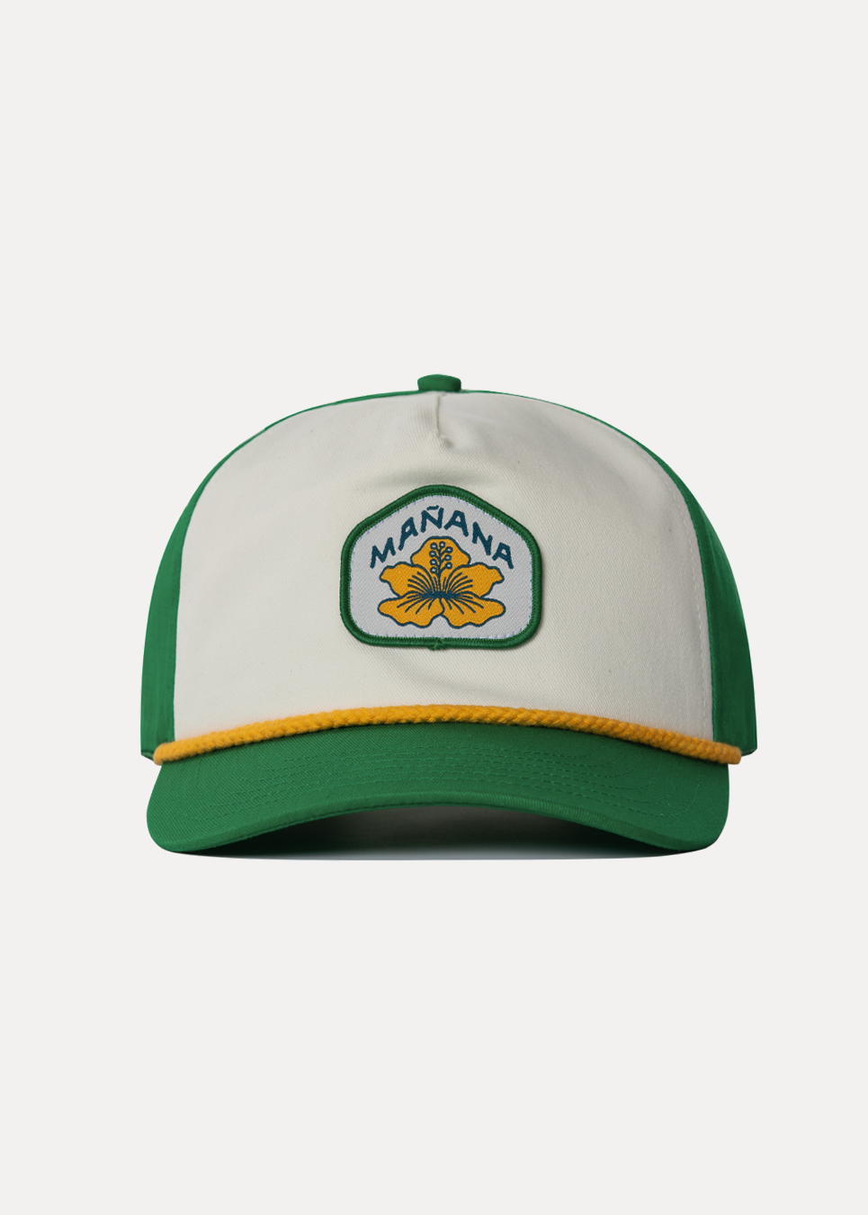 Hibiscus Twill Hat - Off White / Green