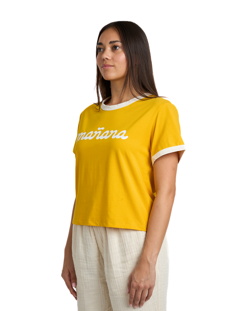 Cropped Logo Ringer - Yellow