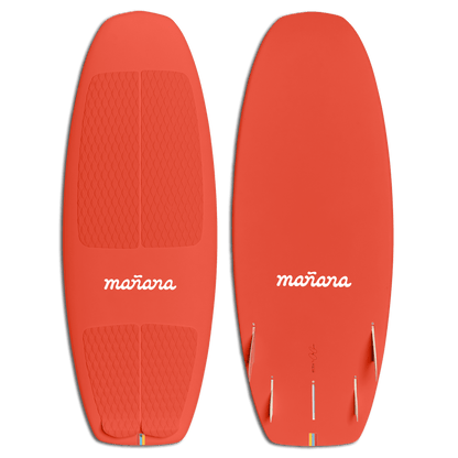 Red Terry Surfboard with Manana branding